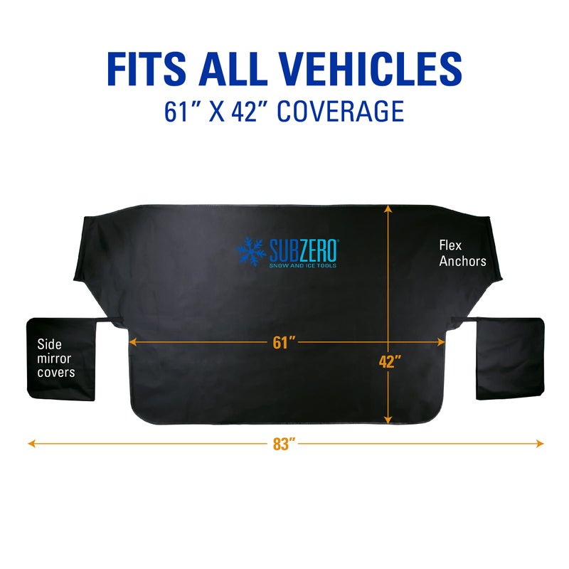 Subzero 17540PB Arctic Defense Car Windshield Cover for Ice and Snow, Car Snow Cover with Side Mirror Covers, (61" W x 42" H) - Image 4